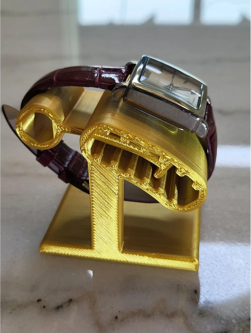 Vtg Pedre Womans Watch New Batt. Silvertone W Burgundy Bracelet 6.5